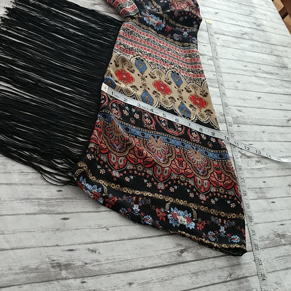See You Monday Boho Fringe Floral Hi/Low Blouse - Picture 7 of 8